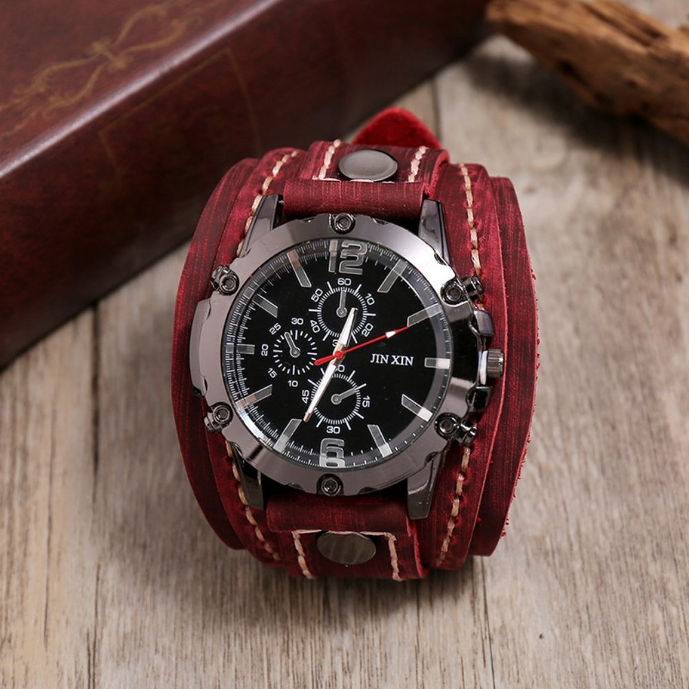 ✨✨BRAND NEW Punk Style Vintage Handmade Leather Watch - Picture 3 of 9